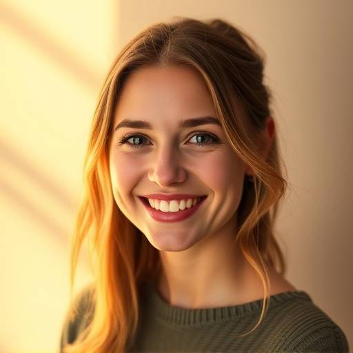 Amelia Hayes, Co-Founder and Studio Director, smiling warmly.