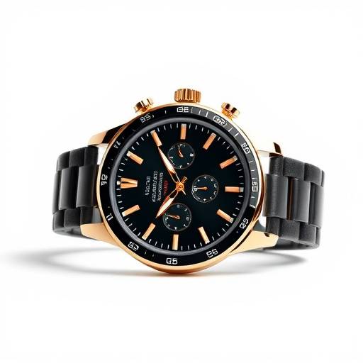 Detailed product shot of a luxury watch against a seamless white backdrop in the Modern Studio.