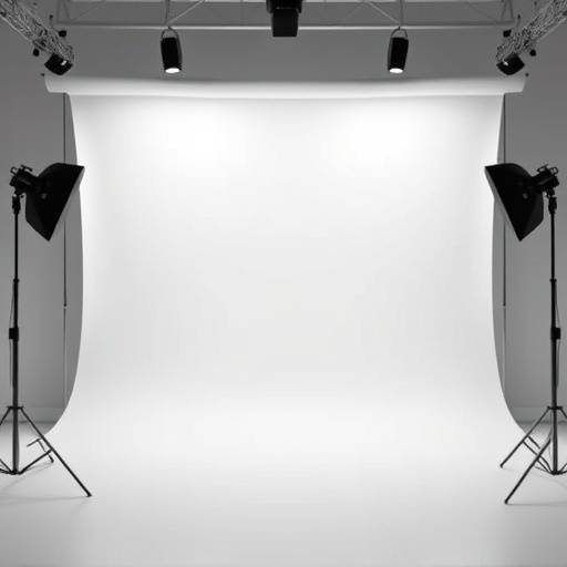 The Modern Studio with clean white cyclorama wall, professional lighting, and spacious shooting area.